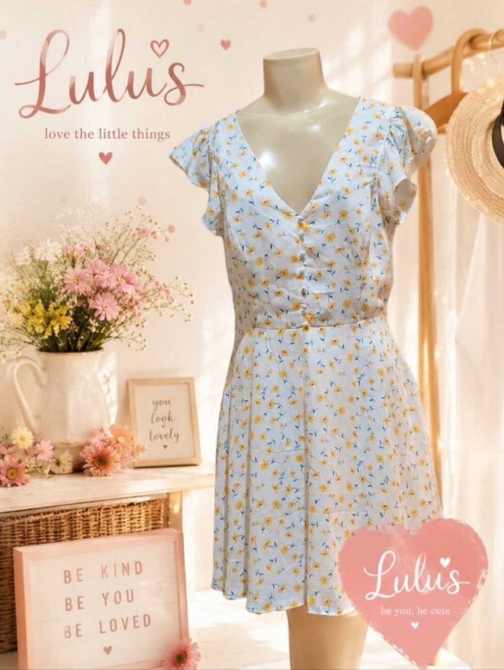 NWT Lulus Strike A Posie Backless Skater Dress. White Floral Print Sz. L